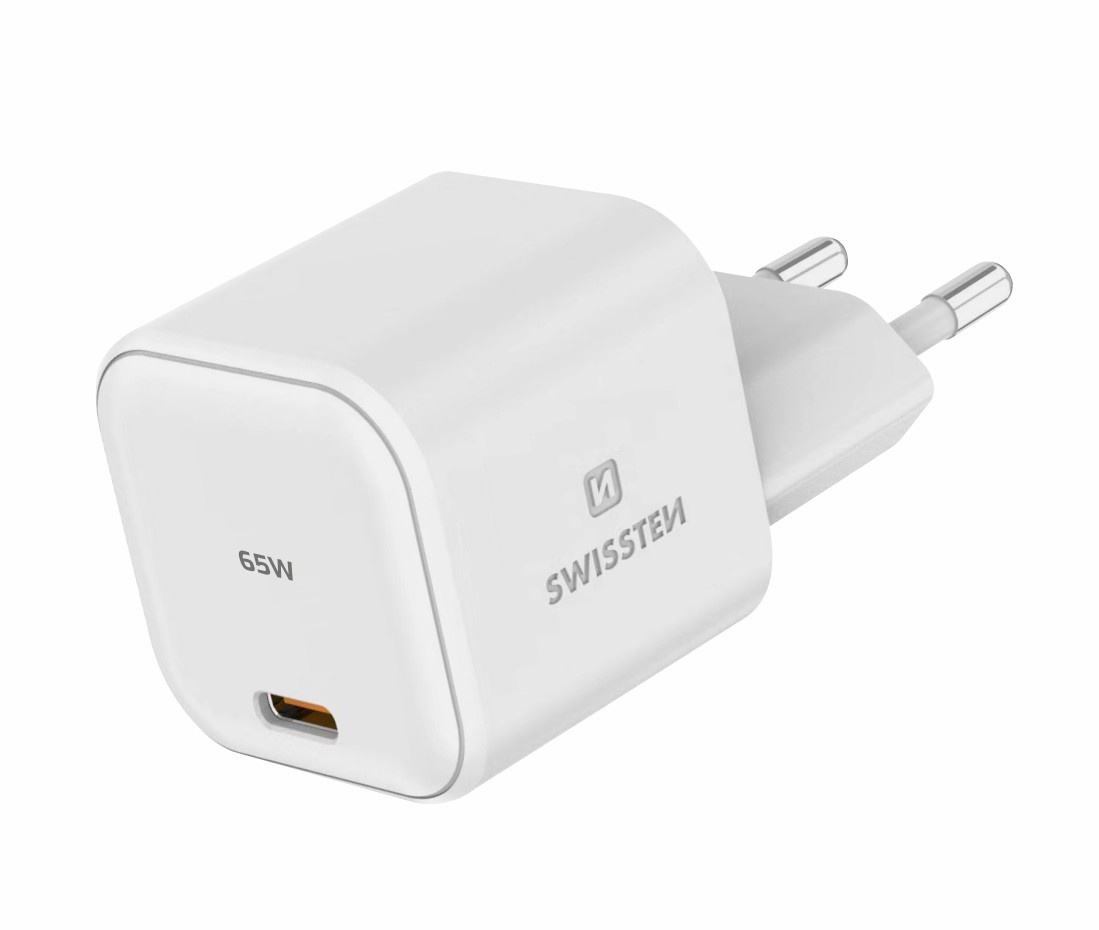 Swissten USB-C Snellader - GaN technologie - 65W - Wit