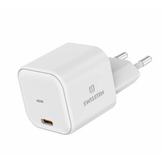 Swissten Swissten USB-C Snellader - GaN technologie - 45W - Wit