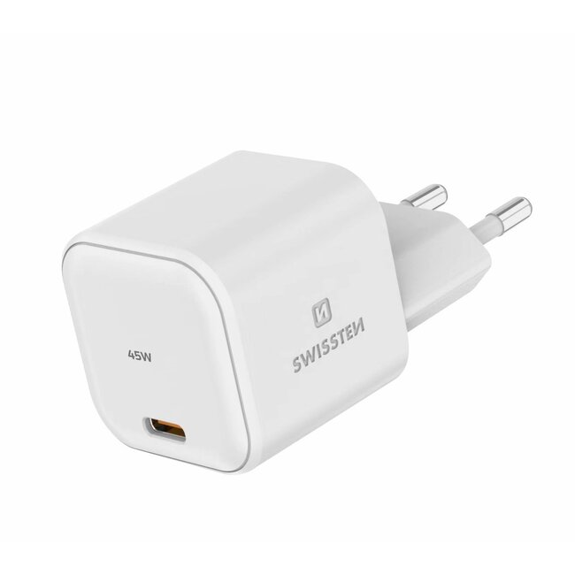 Swissten USB-C Snellader - GaN technologie - 45W - Wit