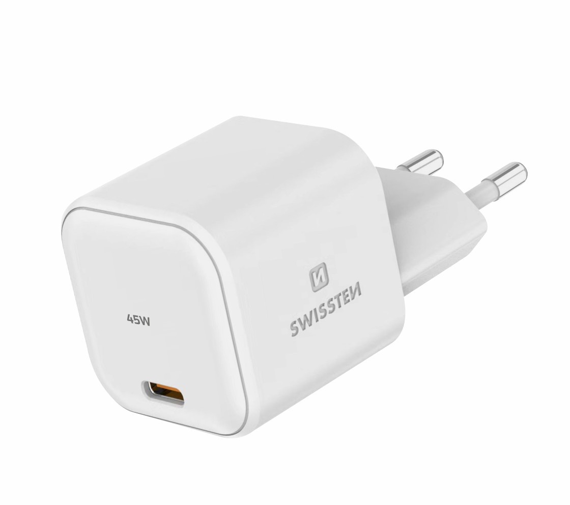 Swissten USB-C Snellader - GaN technologie - 45W - Wit