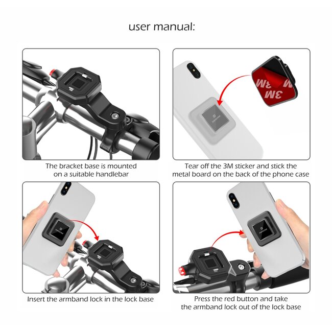 Swissten Easy Lock - Fiets - Zwart