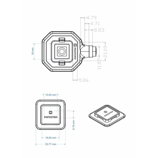 Swissten Easy Lock - Telefoonhouder Auto Dashboard - Zwart