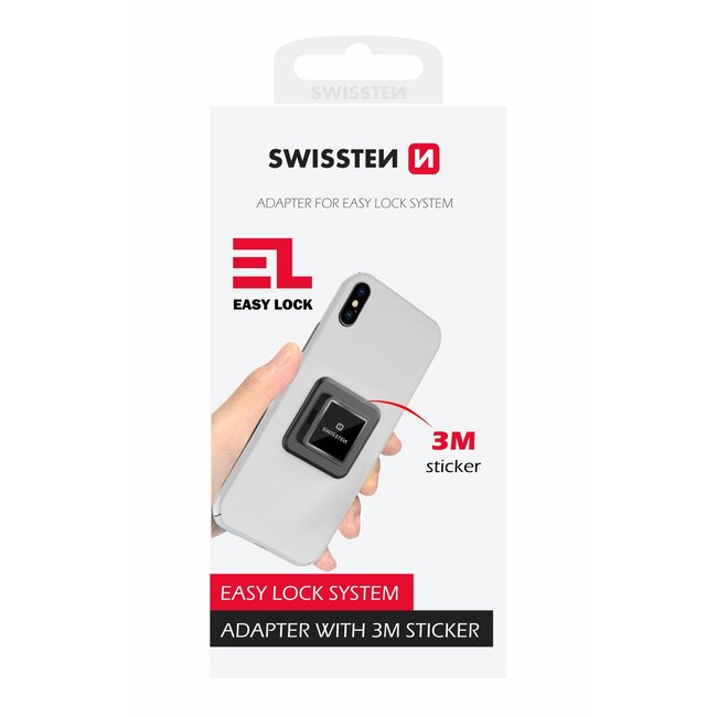Swissten Easy Lock - 3M Sticker - Zwart
