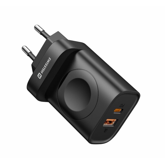 Swissten Apple Watch USB Oplader - 22.5W - Zwart