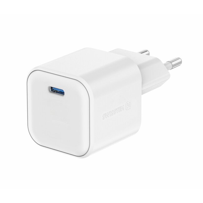 Swissten USB-C Snellader - GaN technologie - 35W - Wit