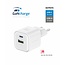 Swissten USB-C Snellader - 2 poorten - GaN technologie - 35W - Wit
