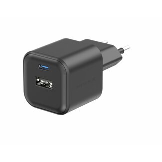Swissten USB-C Snellader - 2 poorten - GaN technologie - 35W - Zwart