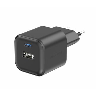 Swissten Swissten USB-C Oplader met 2 Poorten - 12W - Zwart