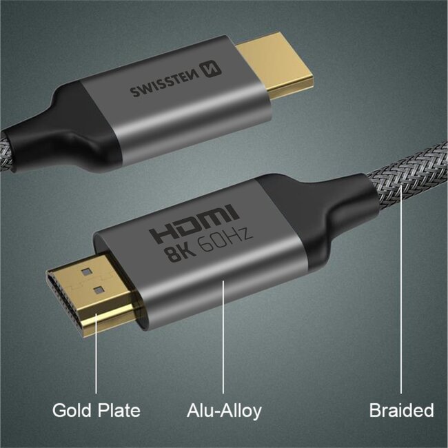 Swissten HDMI 2.1 Kabel 2M - 8K - 60Hz