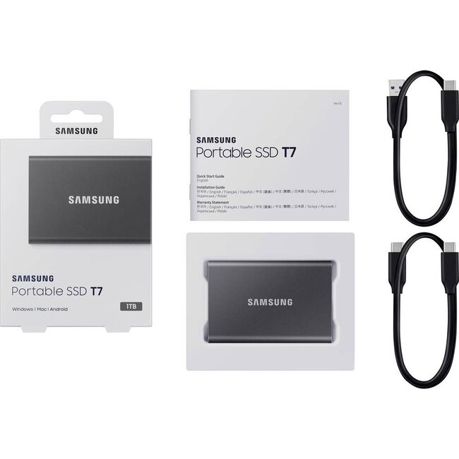 Samsung Portable T7 Externe SSD - 1TB - Grijs