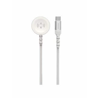 Swissten Swissten Draadloze Magnetische Oplaadkabel - Geschikt voor Apple Watch - USB-C - 1.2M - Wit