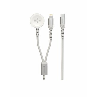 Swissten Swissten Draadloze 2 in 1 Magnetische Oplader - Geschikt voor Apple Watch - Lightning - 1.2M - Wit