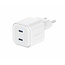 Swissten USB-C Snellader - 2 USB-C poorten - GaN technologie - 20W - Wit