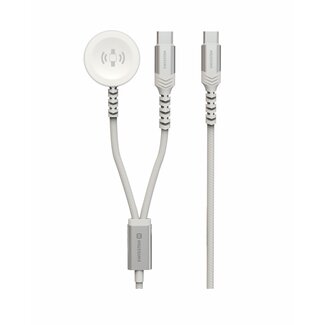 Swissten Swissten Draadloze 2 in 1 Magnetische Oplader - Geschikt voor Apple Watch - USB-C - 1.2M - Wit