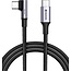 Swissten haakse USB-C naar USB-C kabel - 100W Laptop Kabel - 2M - Zwart