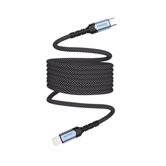 Swissten Swissten Magnetische Anti-Knoop USB-C naar Lightning Kabel - 1M - Zwart