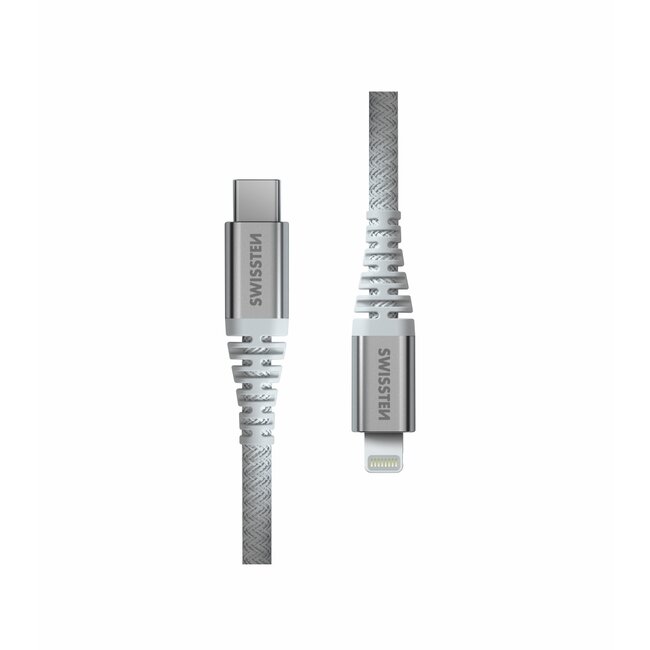 Swissten Kevlar USB-C naar Lightning kabel - 1.5M - Wit