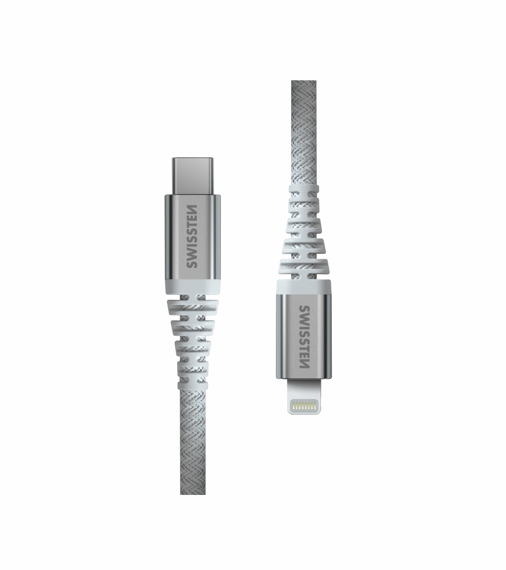 Swissten Kevlar USB-C naar Lightning kabel - 1.5M - Wit