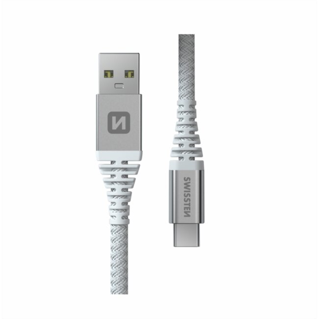 Swissten Kevlar USB-A naar USB-C kabel - 1.5M - Wit