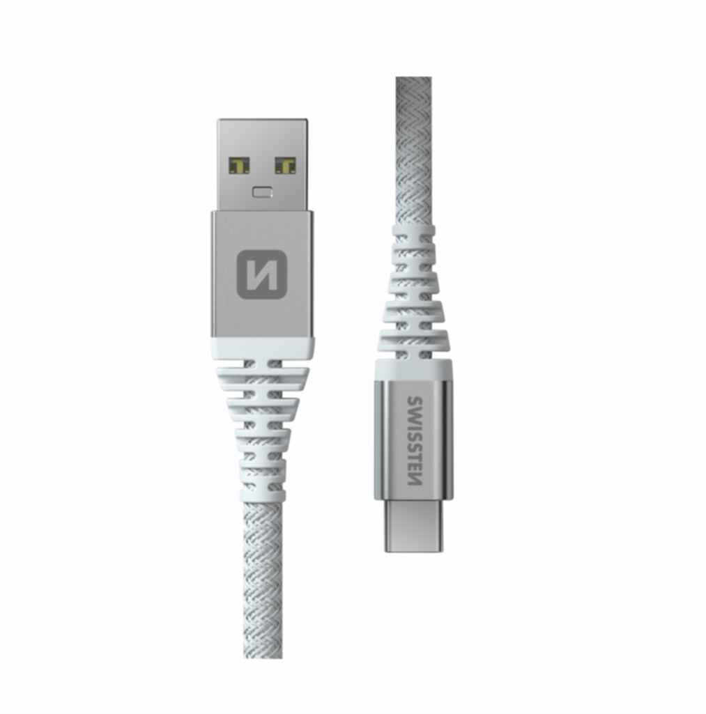 Swissten Kevlar USB-A naar USB-C kabel - 1.5M - Wit