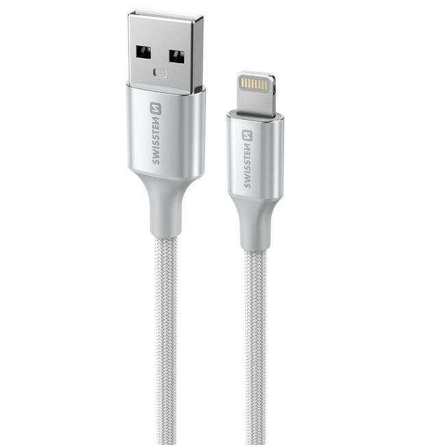 Swissten Lightning naar USB kabel - 1.5M - Versie 2.0 - Wit