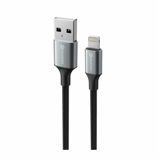 Swissten Lightning naar USB kabel - 1.5M - Versie 2.0 - Zwart