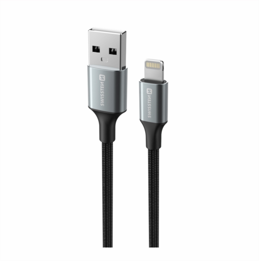 Swissten Lightning naar USB kabel - 1.5M - Versie 2.0 - Zwart