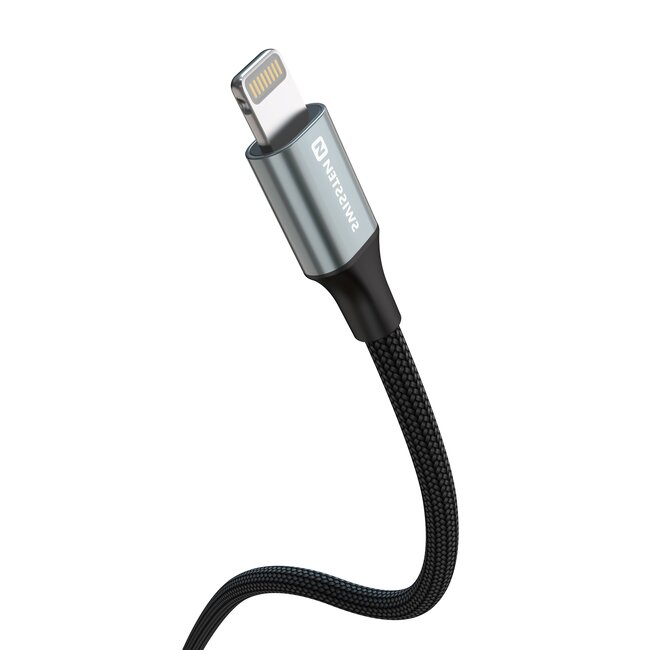 Swissten Lightning naar USB kabel - 1.5M - Versie 2.0 - Zwart