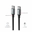 Swissten Gevlochten USB-C naar USB-C kabel - 1.5M - Versie 2.0 - 60W - Zwart