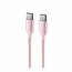 Swissten Gevlochten USB-C naar USB-C kabel - 1.5M - Versie 2.0 - 60W - Roze