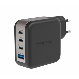 Swissten Snellader met 4 Poorten - 100W