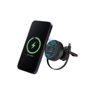 Mobilize Mobilize MagSafe Compatible Car Holder/Charger 7.5W/10W/15W with Retractable USB-C Cable Black