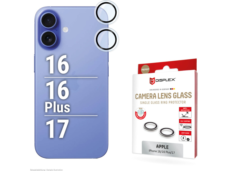 Displex DISPLEX CamGlass Single Lens iPhone 16/16 Plus/17 afbeelding
