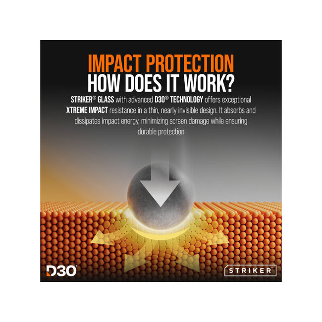 Striker D3O Xtreme Impact Glass Screen Protector - Black Frame - Samsung Galaxy S25 FE