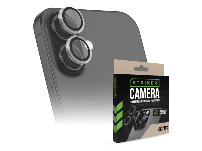 Striker Striker Single Lens Glass Camera Protector - Transparent - Apple iPhone 16/16 Plus/17 afbeelding