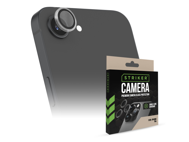 Striker Striker Single Lens Glass Camera Protector - Transparent - Apple iPhone 16e afbeelding