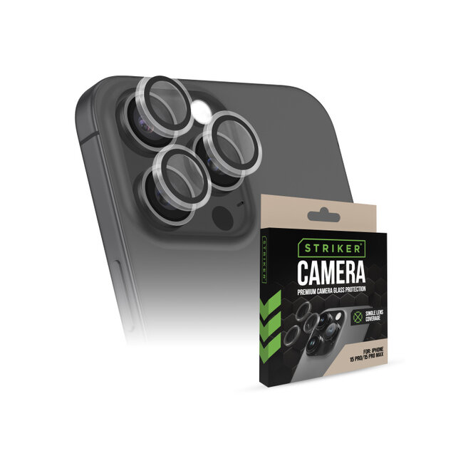 Striker Single Lens Glass Camera Protector - Transparent - Apple iPhone 15 Pro/15 Pro Max