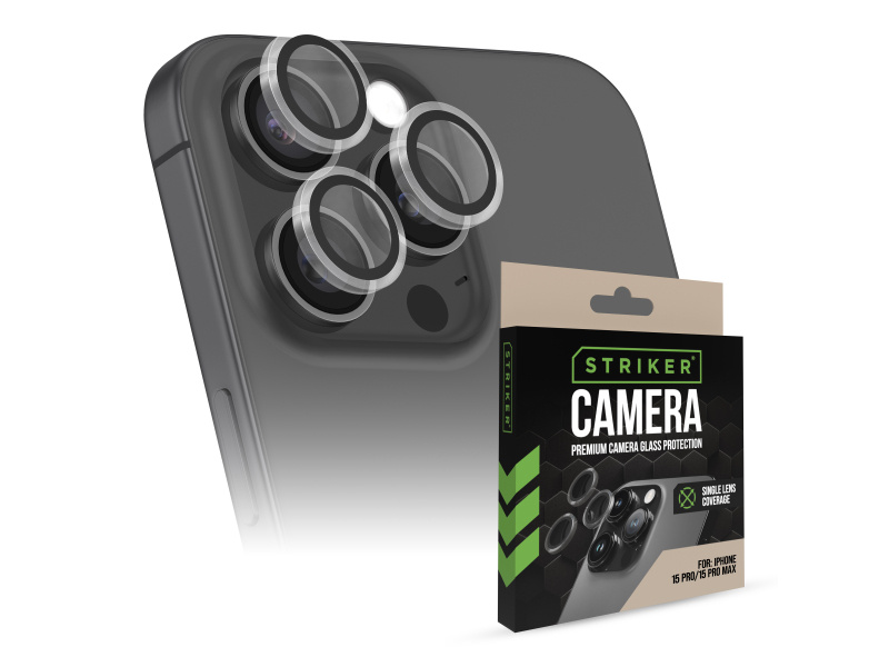 Striker Striker Single Lens Glass Camera Protector - Transparent - Apple iPhone 15 Pro/15 Pro Max afbeelding