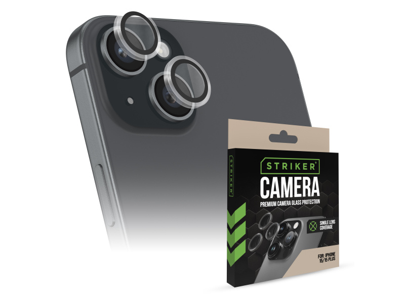 Striker Striker Single Lens Glass Camera Protector - Transparent - Apple iPhone 15/15 Plus afbeelding