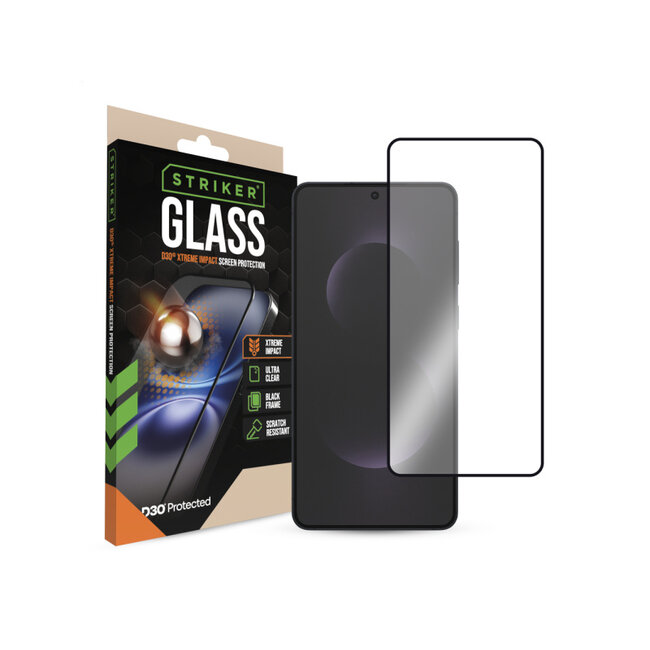 Striker D3O Xtreme Impact Glass Screen Protector - Black Frame - Samsung Galaxy S25 Edge 5G