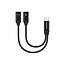 Mobilize Strong Nylon USB-C Splitter for Audio and Charging 15cm Black