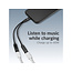 Mobilize Strong Nylon USB-C Splitter for Audio and Charging 15cm Black