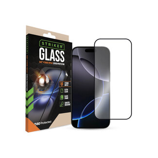 Striker Striker D3O Xtreme Impact Glass Screen Protector - Black Frame - Apple iPhone 16 Pro