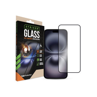 Striker Striker D3O Xtreme Impact Glass Screen Protector - Black Frame - Apple iPhone 14 Pro/15/16