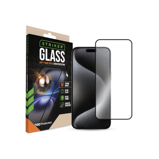 Striker Striker D3O Xtreme Impact Glass Screen Protector - Black Frame - Apple iPhone 15 Pro Max