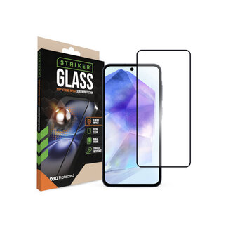 Striker Striker D3O Xtreme Impact Glass Screen Protector - Black Frame - Samsung Galaxy A35 5G/A36 5G/A55 5G/A56 5G/S24 FE 5G