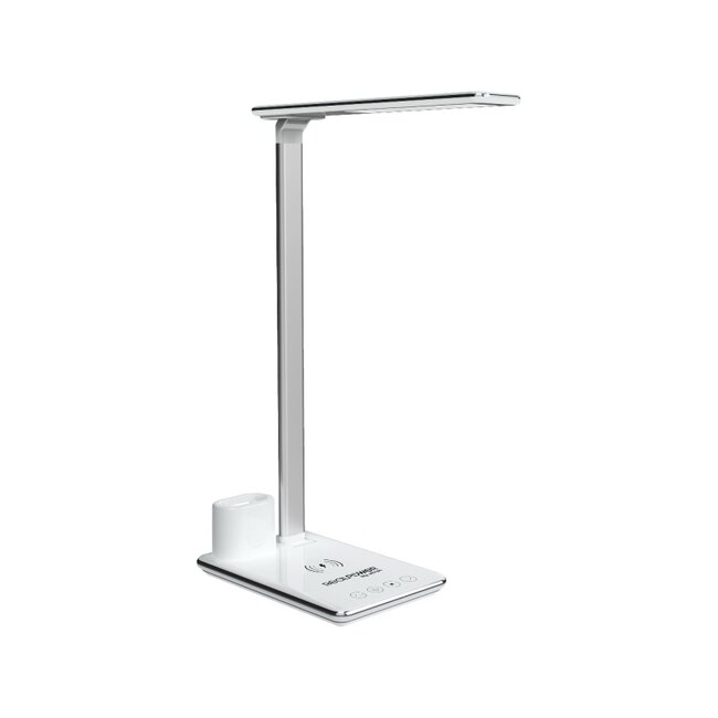 RealPower ChargeAIR All Light Wireless Charging Desk Lamp White/Silver