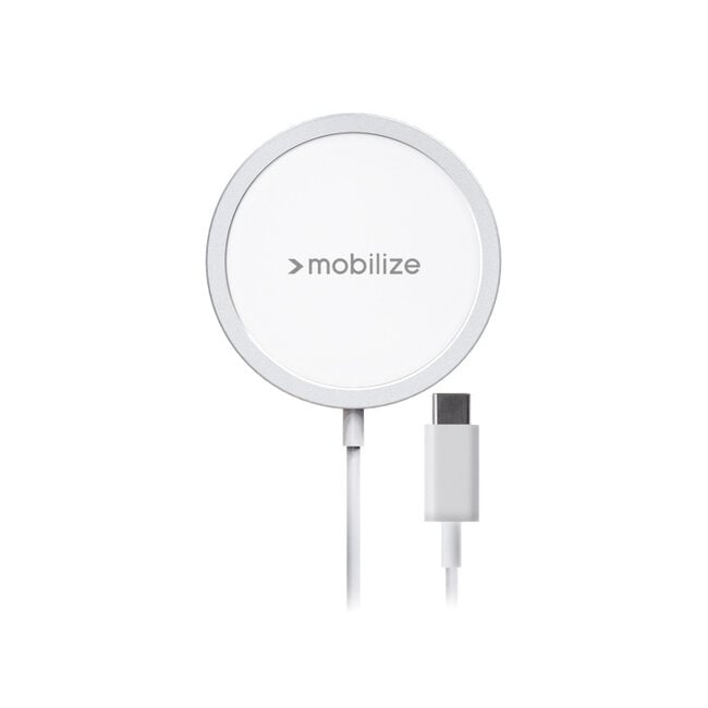 Mobilize Magnetic Wireless Charger Magsafe Compatible 15W White Aluminium