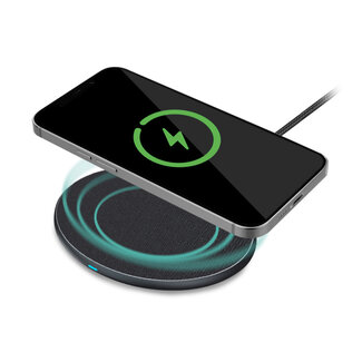 Mobilize Mobilize Wireless Fast Charger Flat 5W/7.5W/10W/15W PU Leather Grey