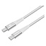 Mobilize Strong Nylon Cable USB-C to USB-C 20cm. 100W White